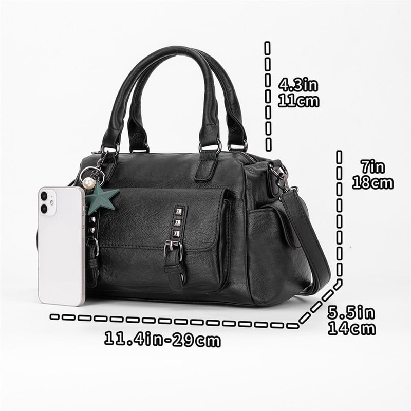 Elegant Lychee Grain Leather Crossbody Tote Bag With Multi Compartments For Women 2