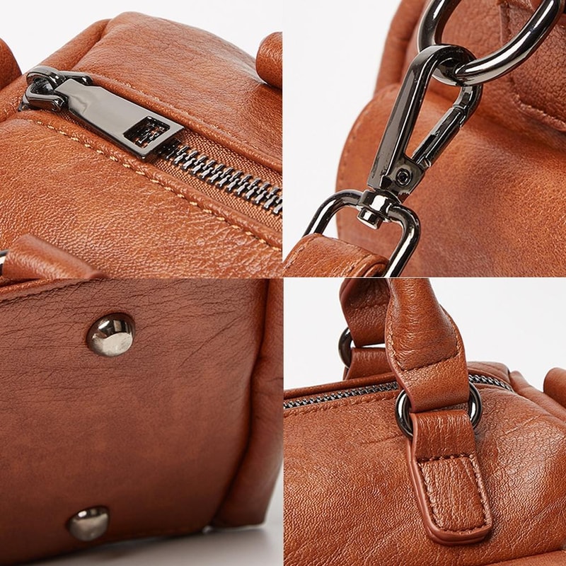 Elegant Lychee Grain Leather Crossbody Tote Bag With Multi Compartments For Women 5