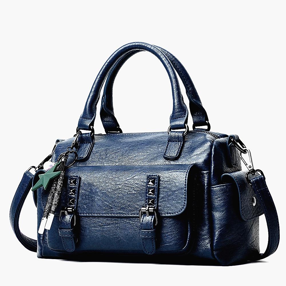 Elegant Lychee Grain Leather Crossbody Tote Bag with Multi Compartments for Women