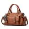 Elegant Lychee Grain Leather Crossbody Tote Bag with Multi Compartments for Women