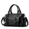 Elegant Lychee Grain Leather Crossbody Tote Bag with Multi Compartments for Women