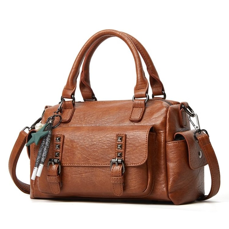 Elegant Lychee Grain Leather Crossbody Tote Bag With Multi Compartments For Women 6