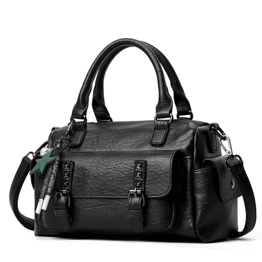 Elegant Lychee Grain Leather Crossbody Tote Bag With Multi Compartments For Women 8