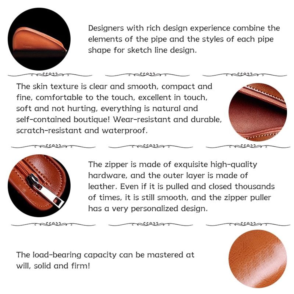 Portable Leather Tobacco Pouch Smoking Pipe Storage Travel Case 4