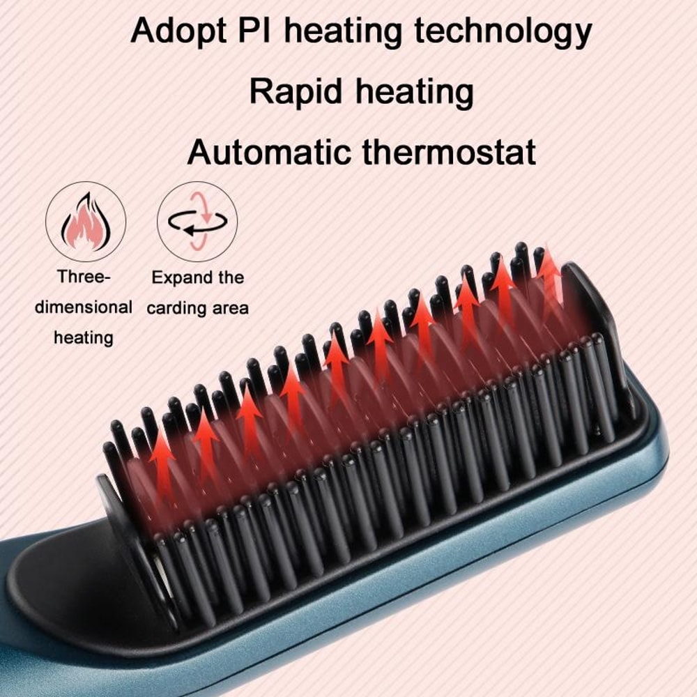 2in1 Mini Hair Straightener Curler Portable Hair Straightener Brush For Travel Styling 5