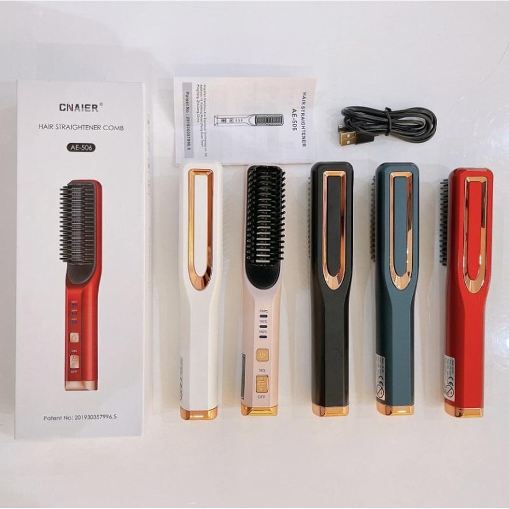 2in1 Mini Hair Straightener Curler Portable Hair Straightener Brush For Travel Styling 6