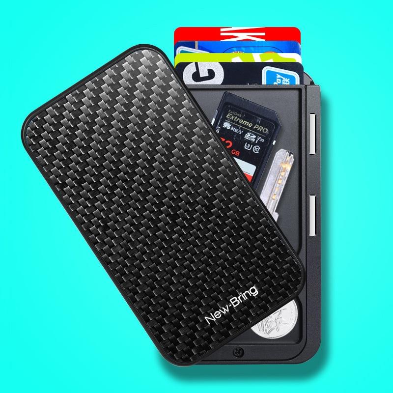 NewBring RFID Blocking Wallet Waterproof Metal Card Holder With Automatic PopUp Access 6