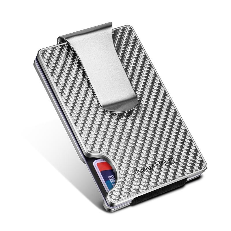 RFID Blocking Carbon Fiber Wallet Slim Metal Card Holder For Men 4