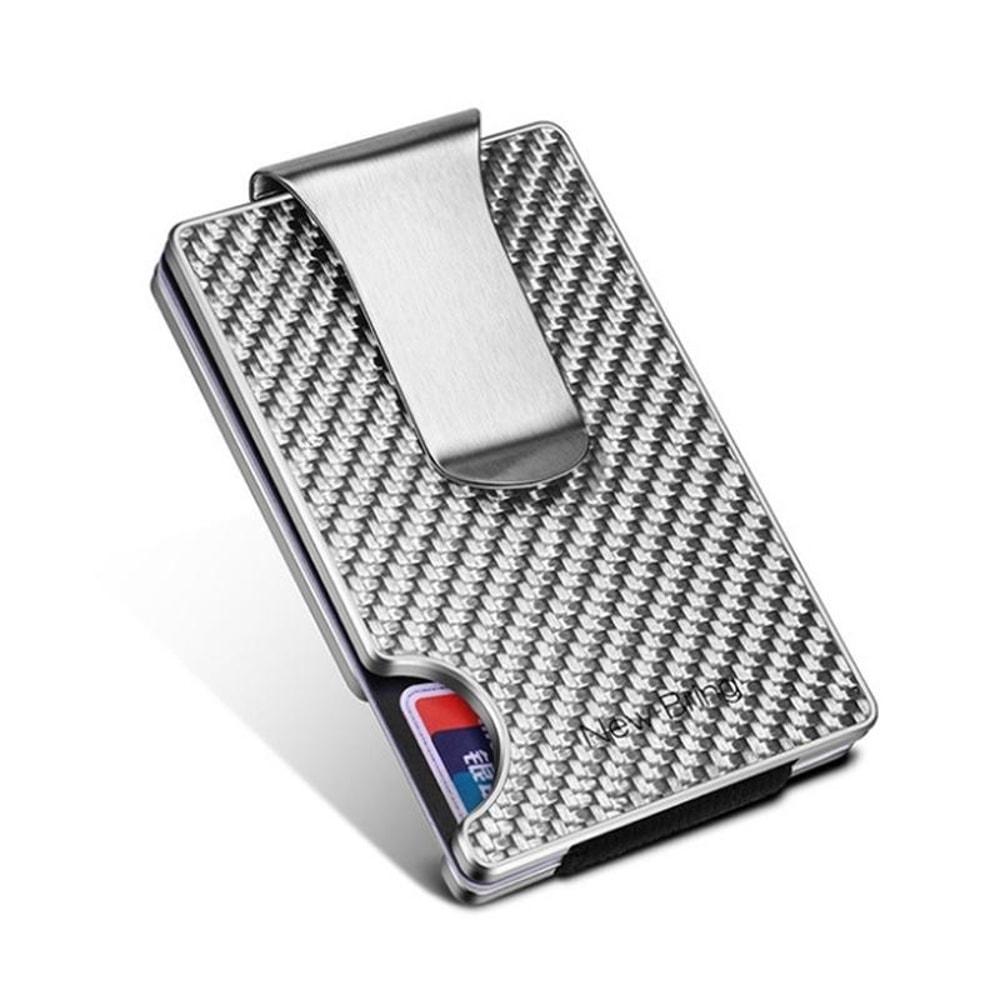 RFID Blocking Carbon Fiber Wallet Slim Metal Card Holder For Men 2