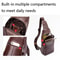 Vintage FirstLayer Cowhide Leather Chest Bag For Men Waterproof Crossbody Shoulder Sling Bag 4