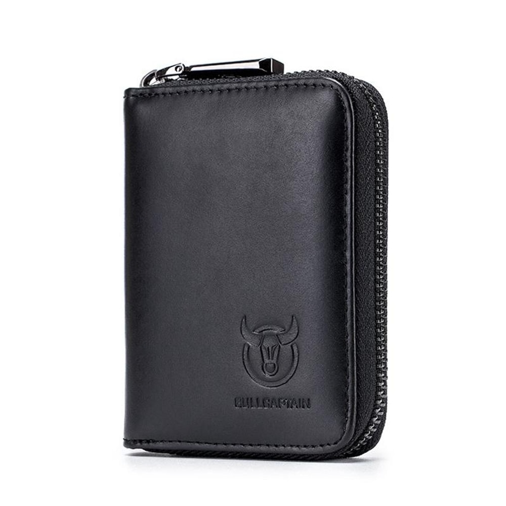 Vintage Cowhide Leather Card Holder Wallet For Men With Driver License Organizer 0