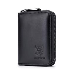 vintage cowhide leather card holder wallet for men with driver license organizer
