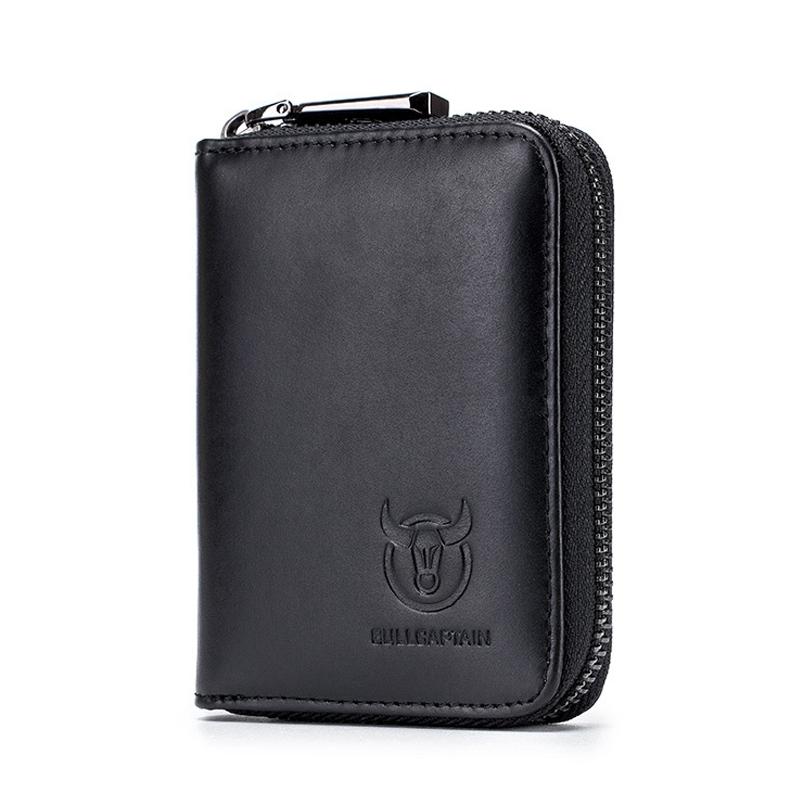 Vintage Cowhide Leather Card Holder Wallet For Men With Driver License Organizer 0