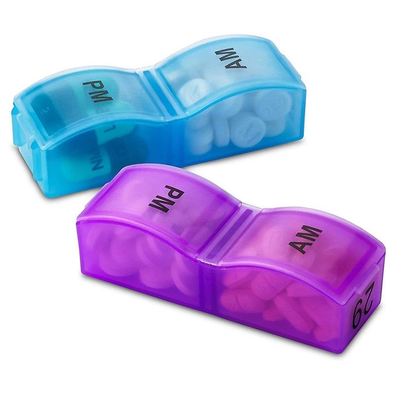 Monthly Rainbow Pill Organizer Box with 31 Compartments Portable Pill Organizer for Daily Medication