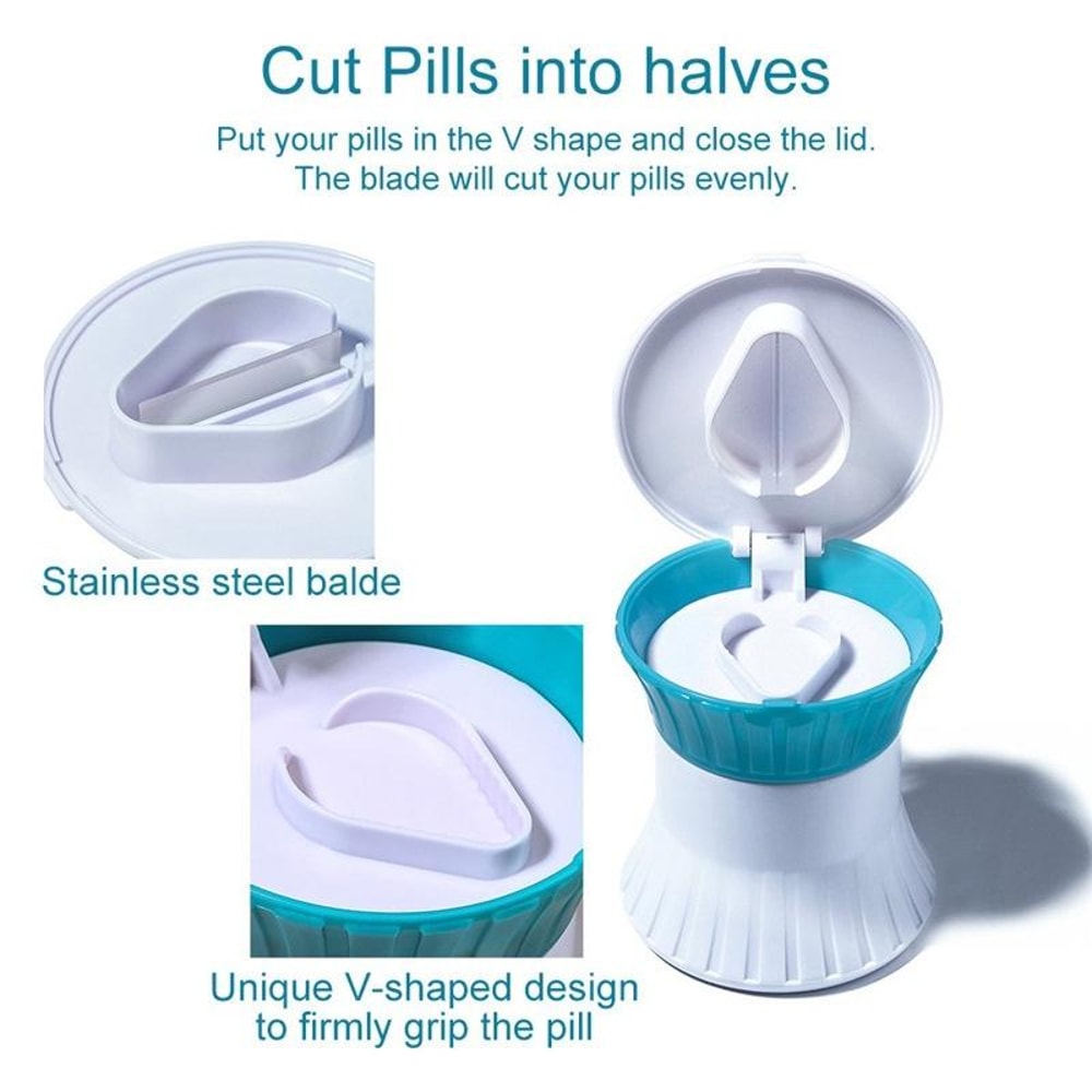 3-in-1 Portable Pill Crusher & Pill Cutter Storage Box for Travel and Daily Medication
