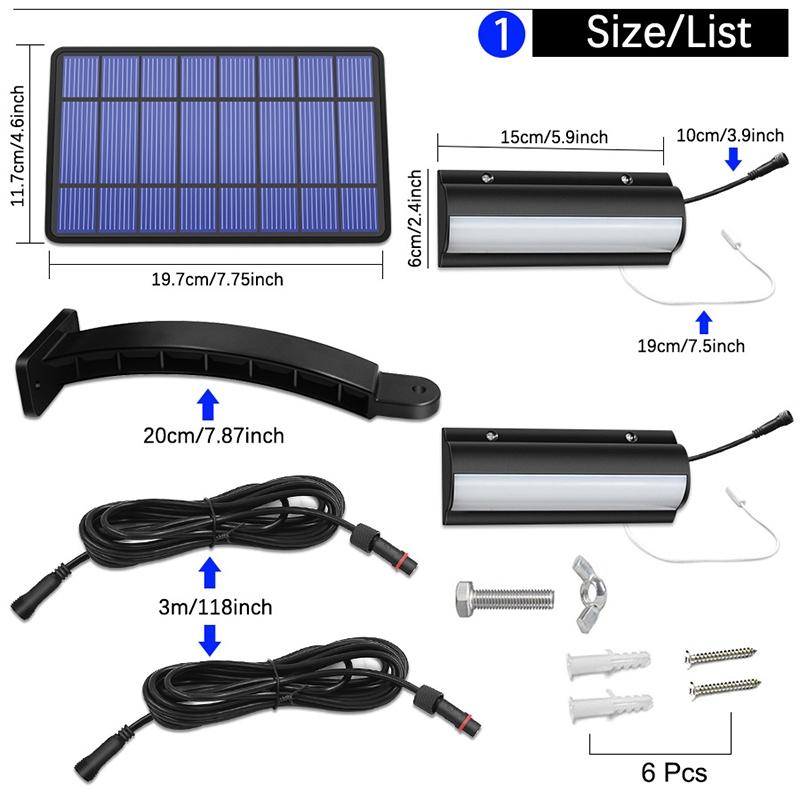 60 LED Solar Wall Light With Pull Switch IP65 Waterproof Outdoor Garden Lamp 1
