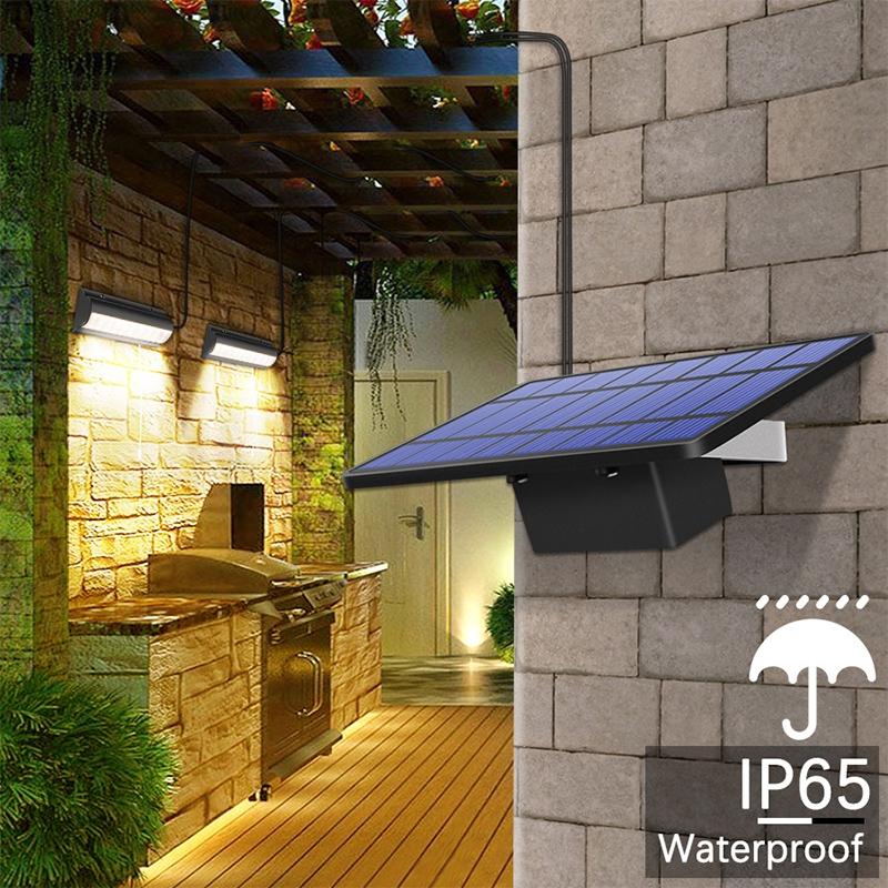60 LED Solar Wall Light With Pull Switch IP65 Waterproof Outdoor Garden Lamp 5