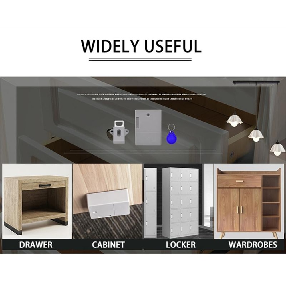 Smart RFID Cabinet Lock For Double Doors Hidden Magnetic Card Security System 4