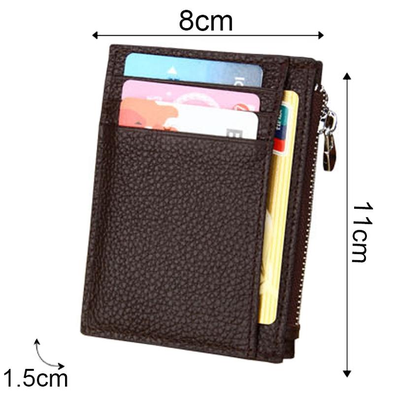Leather RFID Blocking Wallet With Zipper Coin Pocket Slim Credit Card Holder 4