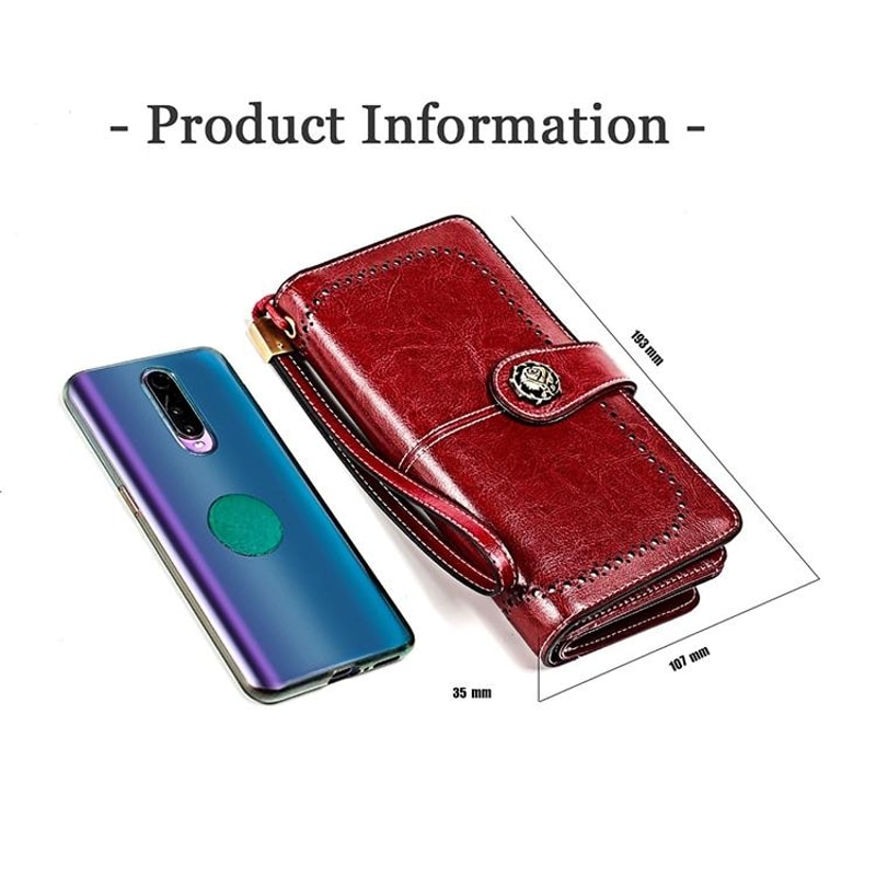 Elegant RFID Blocking Leather Wallet Clutch For Women With Large Capacity Card Slots 5
