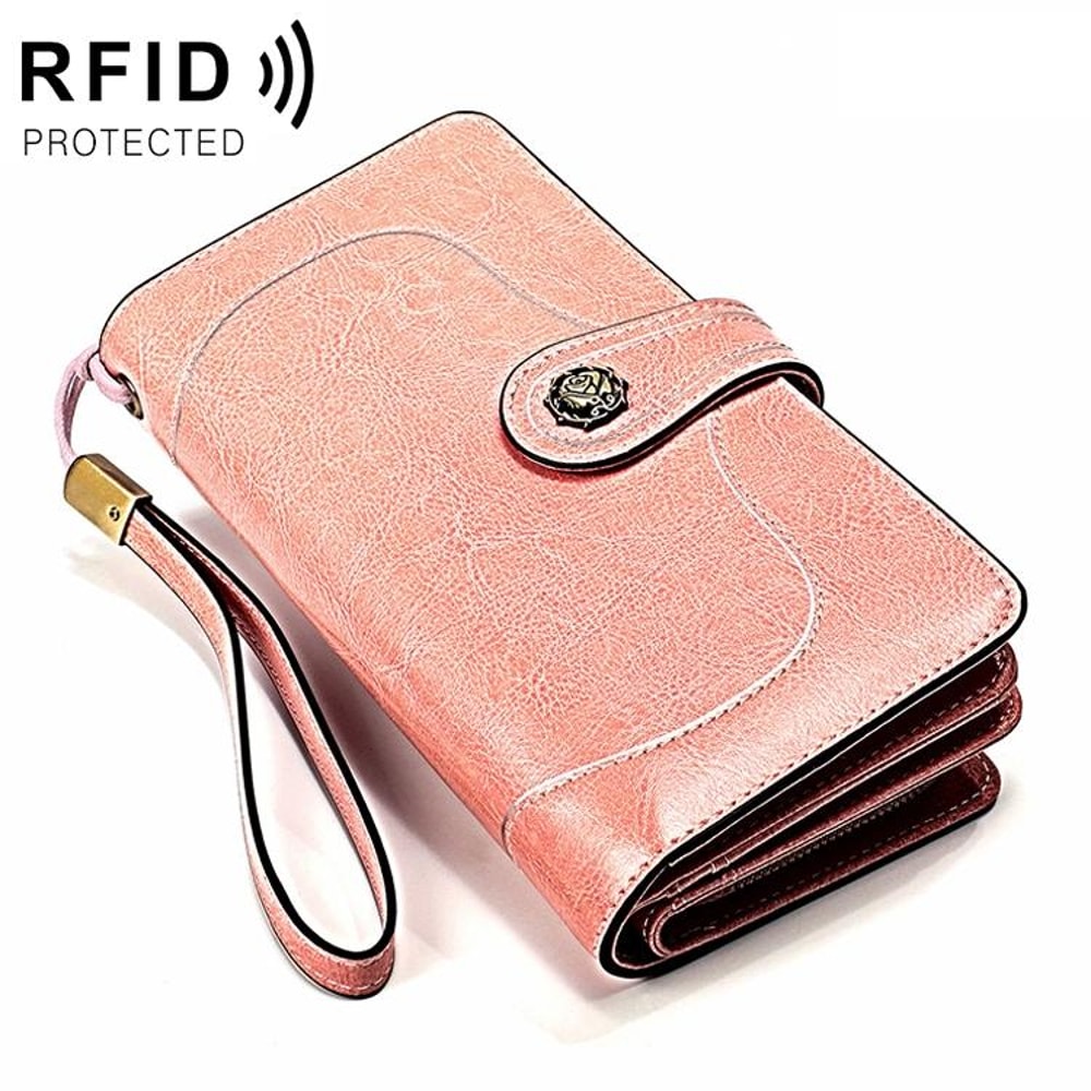 Elegant RFID Blocking Leather Wallet Clutch For Women With Large Capacity Card Slots 11