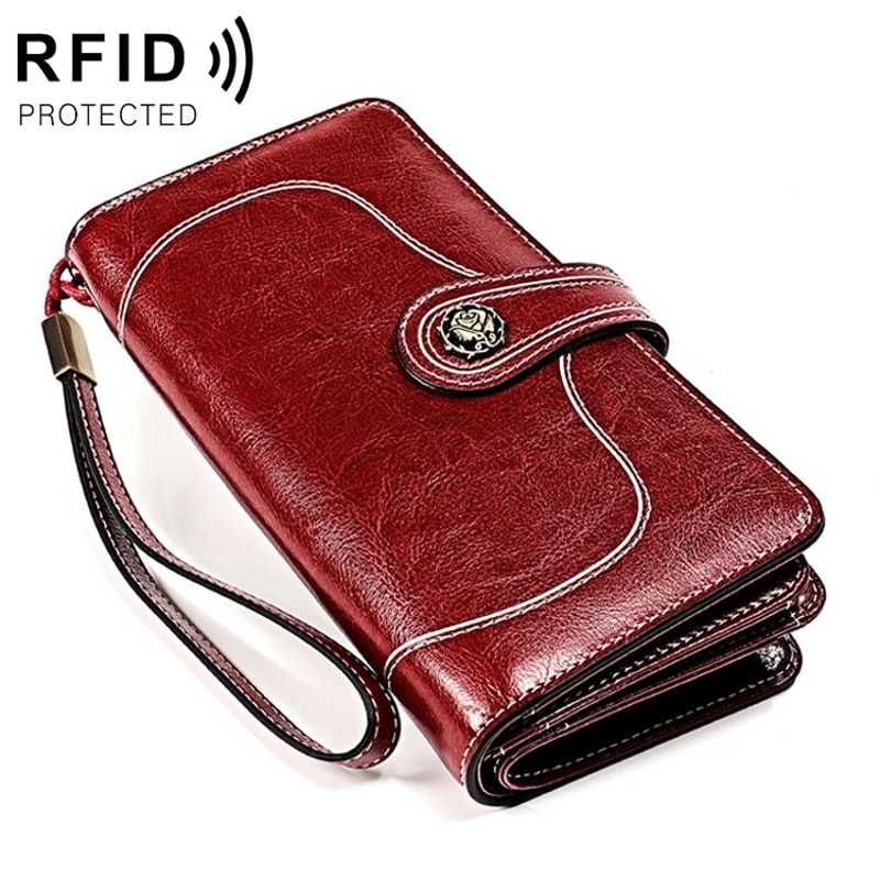 Elegant RFID Blocking Leather Wallet Clutch For Women With Large Capacity Card Slots 13