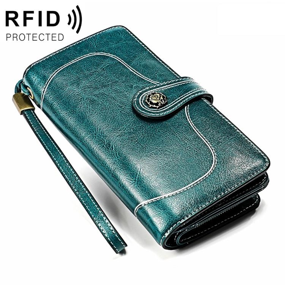 Elegant RFID Blocking Leather Wallet Clutch For Women With Large Capacity Card Slots 12