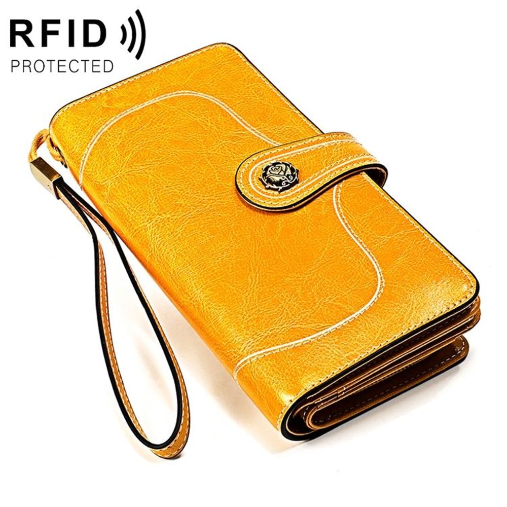 Elegant RFID Blocking Leather Wallet Clutch For Women With Large Capacity Card Slots 14