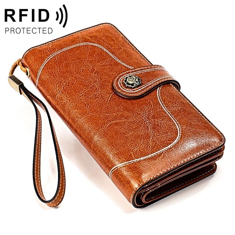 Elegant RFID Blocking Leather Wallet Clutch For Women With Large Capacity Card Slots 15