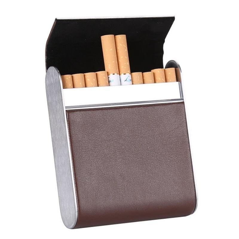 Vintage Cigarette Case With Magnetic Buckle Leather Finish For Men 7