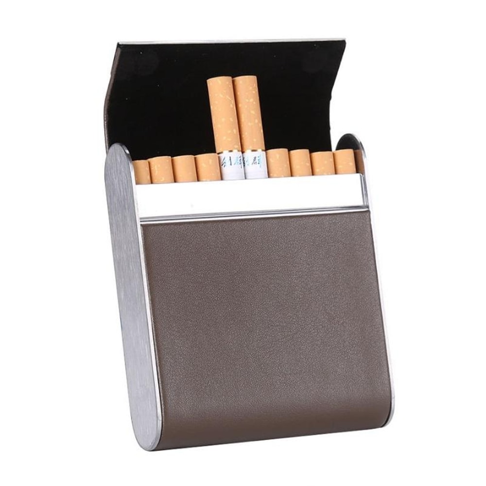 Vintage Cigarette Case With Magnetic Buckle Leather Finish For Men 10