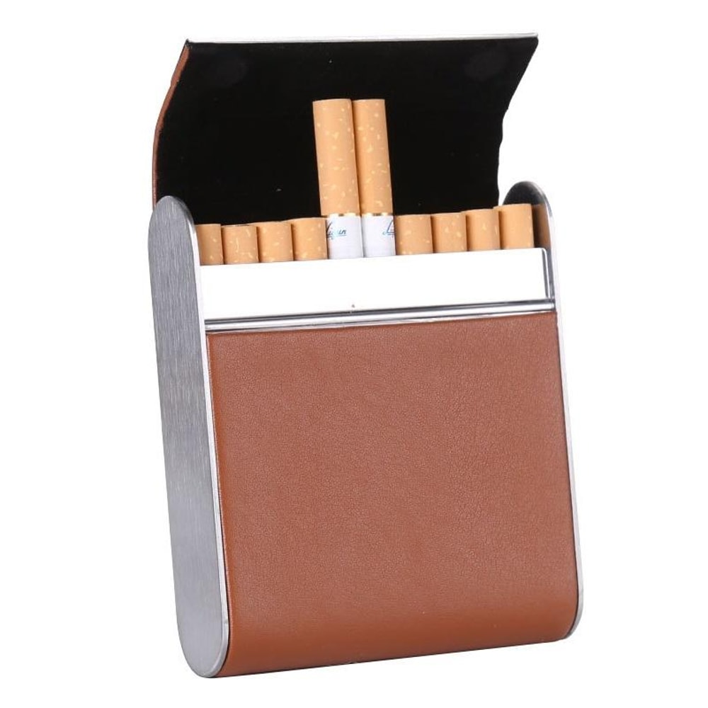 Vintage Cigarette Case With Magnetic Buckle Leather Finish For Men 8
