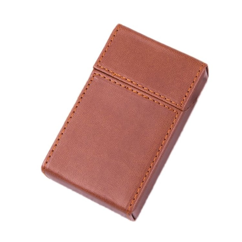 Executive Leather Cigarette Case Portable Magnetic Holder For 20 Cigarettes 10