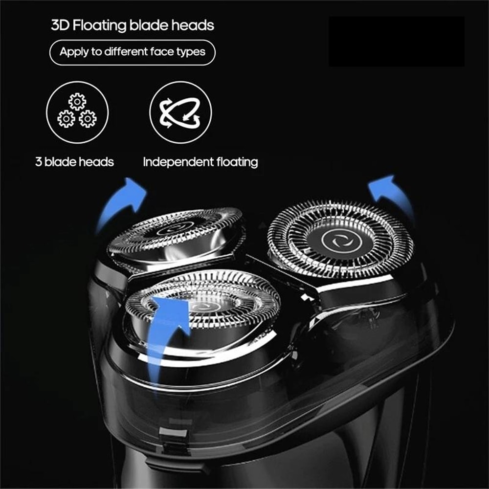 Electric Shaver for Men with 3D Triple Cutter Heads
