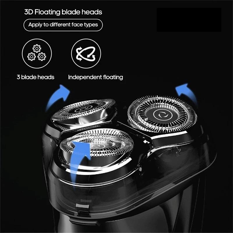 Electric Shaver for Men with 3D Triple Cutter Heads