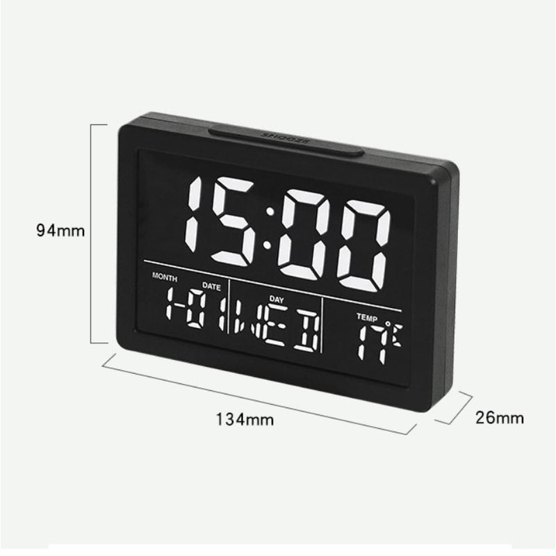 Smart LED Alarm Clock With Large Display Temperature Monitor Snooze For Bedroom 1