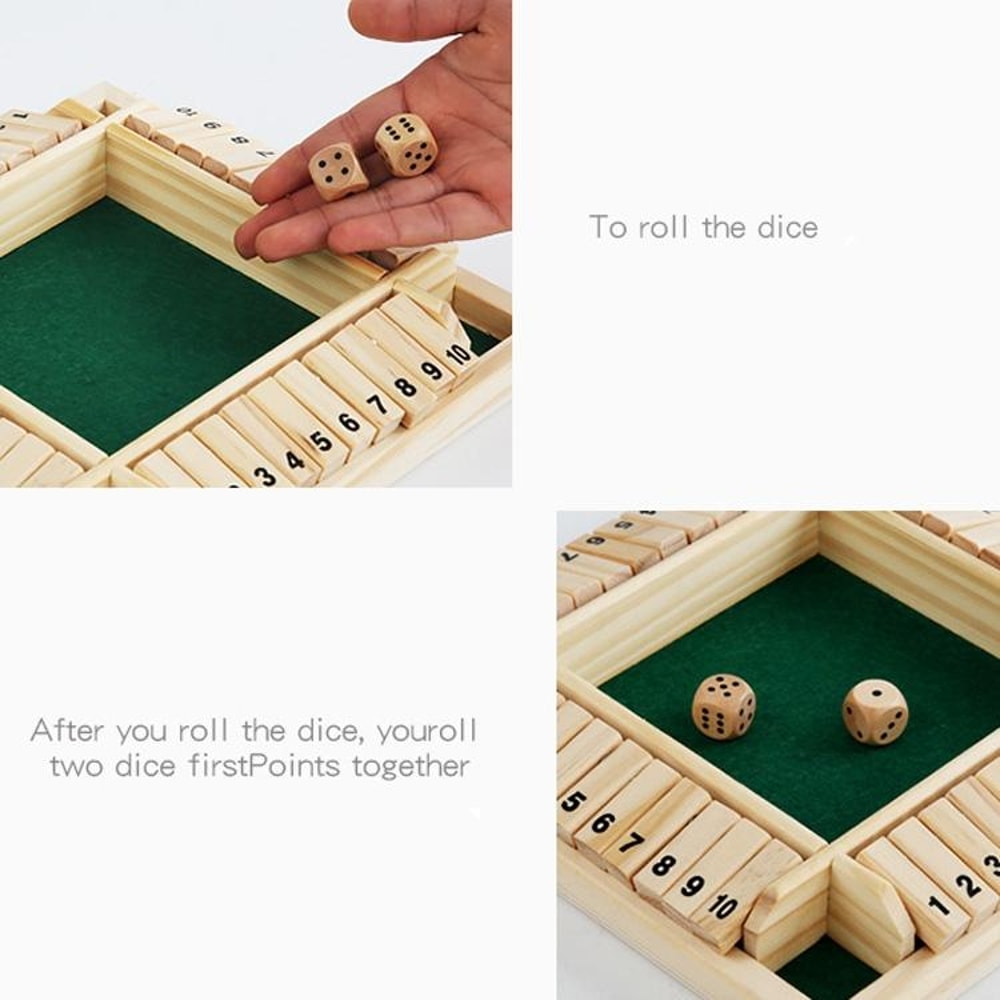 Montessori Wooden Shut The Box Game For Kids Adults Interactive Math Board Game 8
