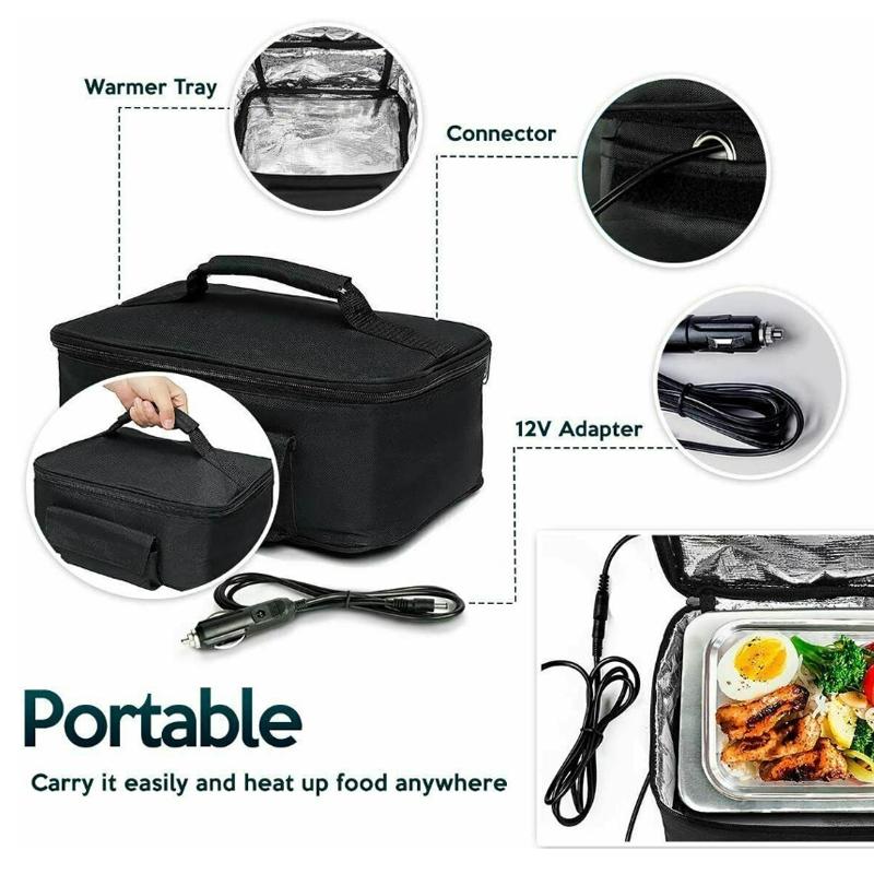Portable Electric Lunch Box 12V Food Warmer For Car Travel Camping 2