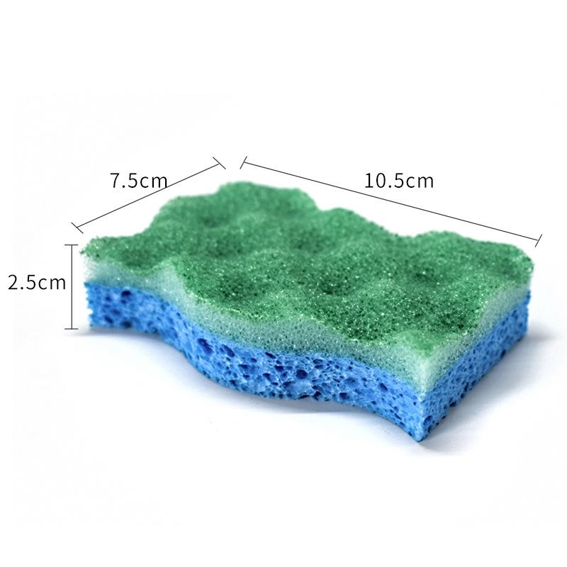 6PCS Kitchen Scouring Pads Dual-Sided Quick Dry Cleaning Sponge Set