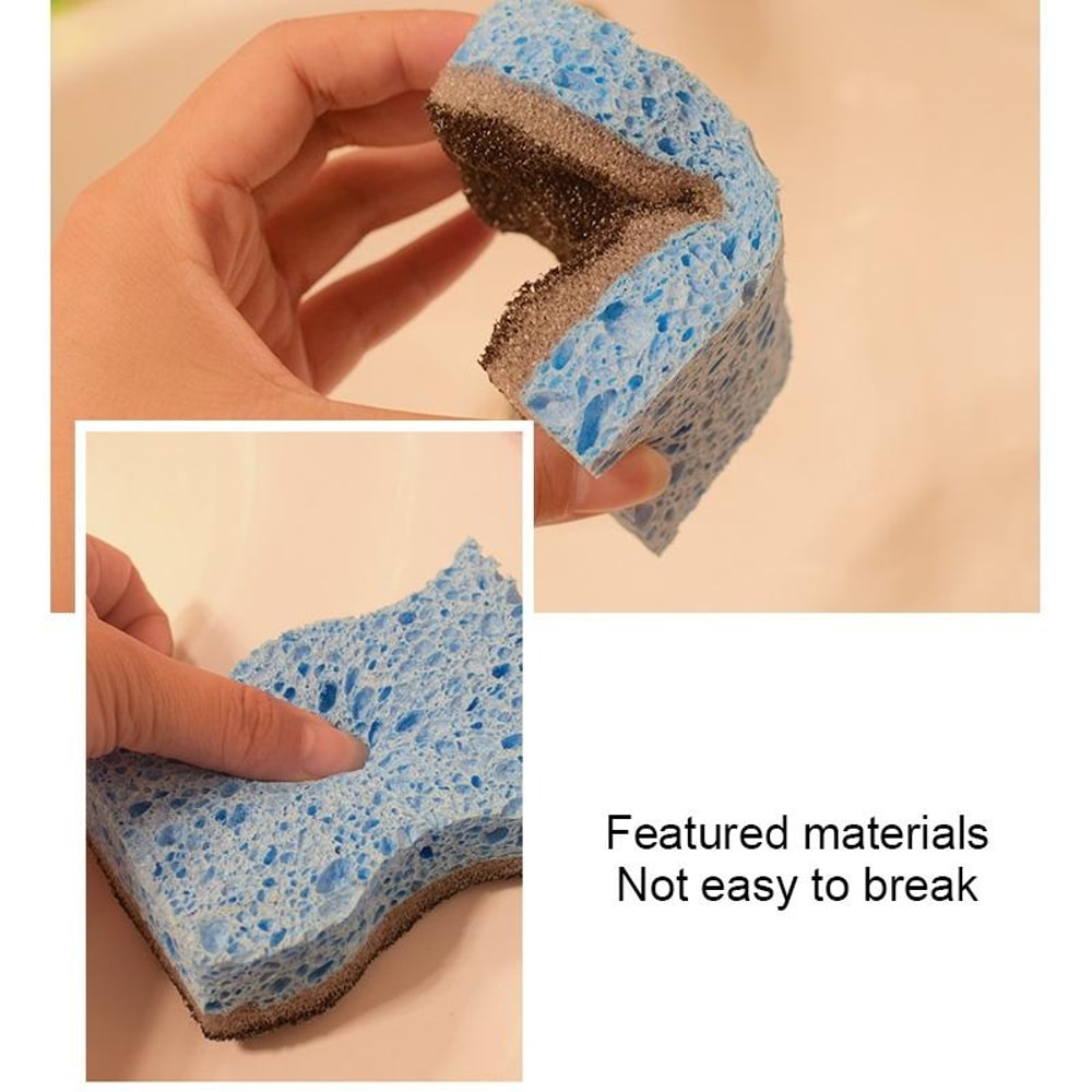 6PCS Kitchen Scouring Pads Dual-Sided Quick Dry Cleaning Sponge Set