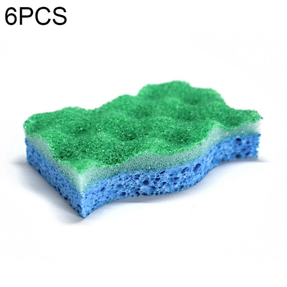 6PCS Kitchen Scouring Pads Dual-Sided Quick Dry Cleaning Sponge Set