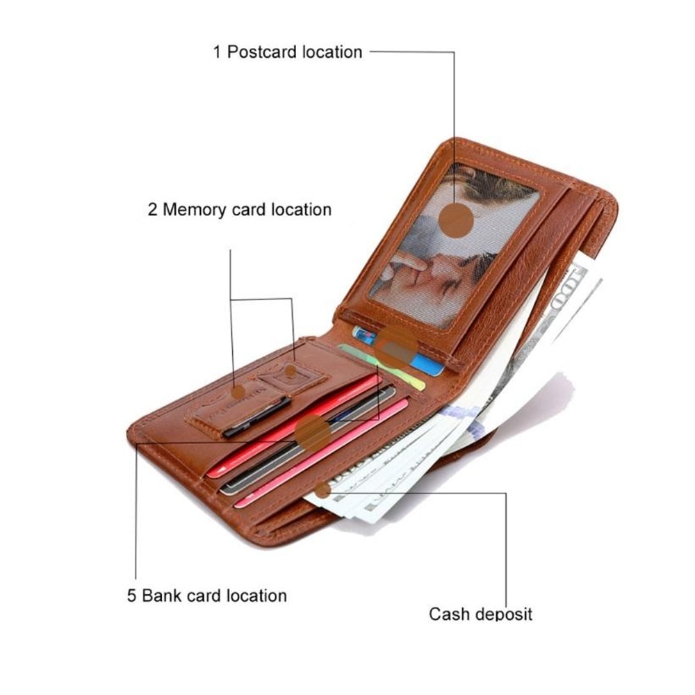 Smart AntiLost Leather Wallet For Men With Bluetooth Tracker Selfie Remote 3