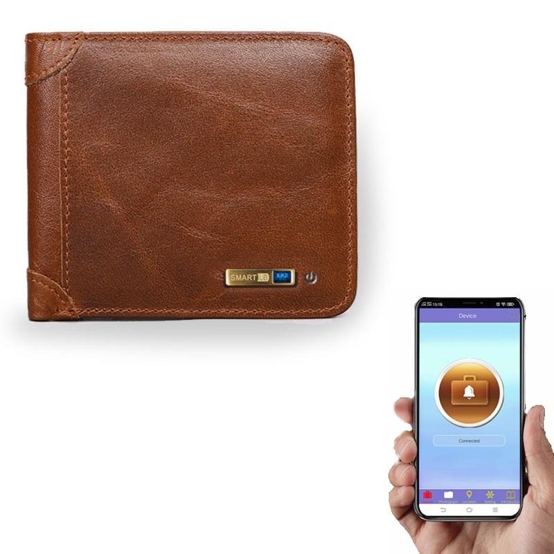 Smart AntiLost Leather Wallet For Men With Bluetooth Tracker Selfie Remote 9