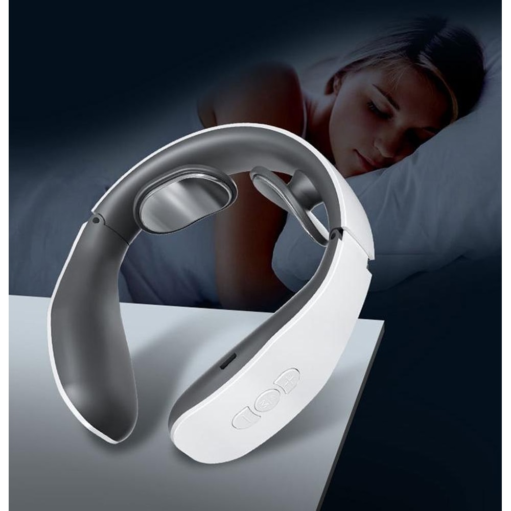 Heated Neck Massager With EMS Therapy Adjustable Cervical Support 0