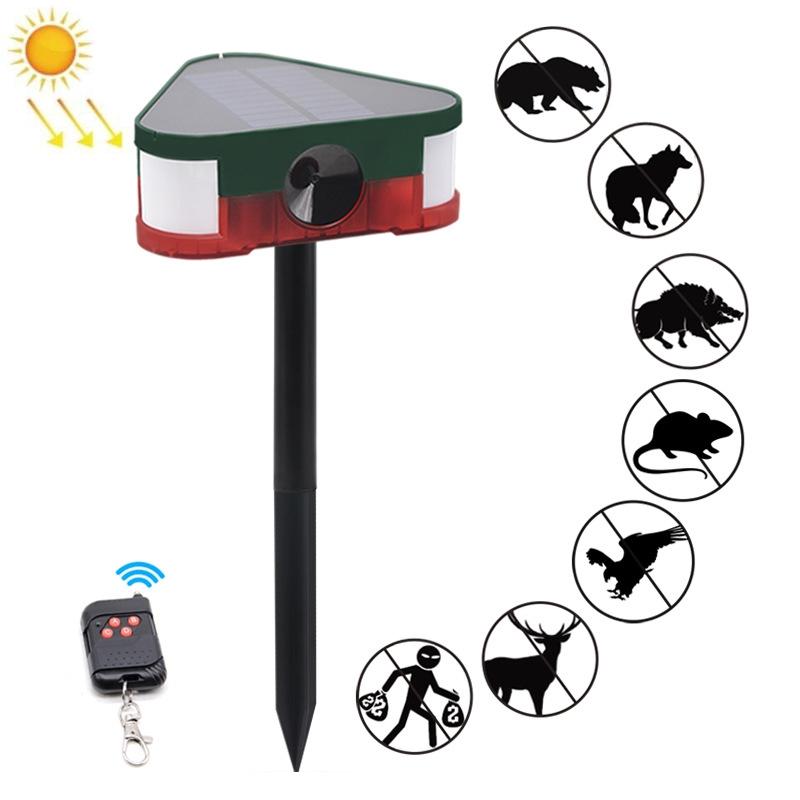 Solar Ultrasonic Mouse Snake Repeller With LED Light For Garden Farm Yard Protection 2