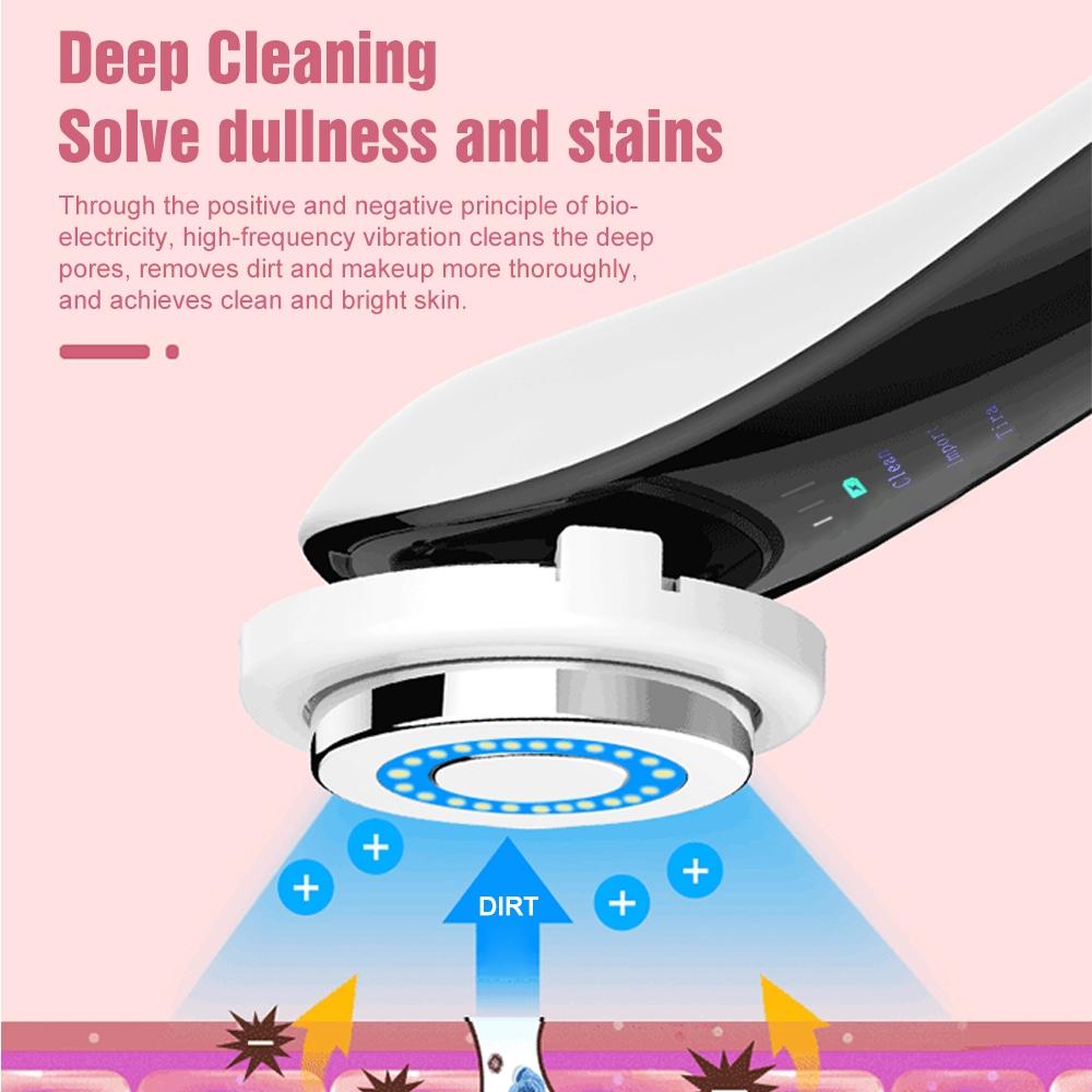 Ultrasonic LED Facial Massager With Ion Therapy And Blue Red Light Skin Rejuvenation 9