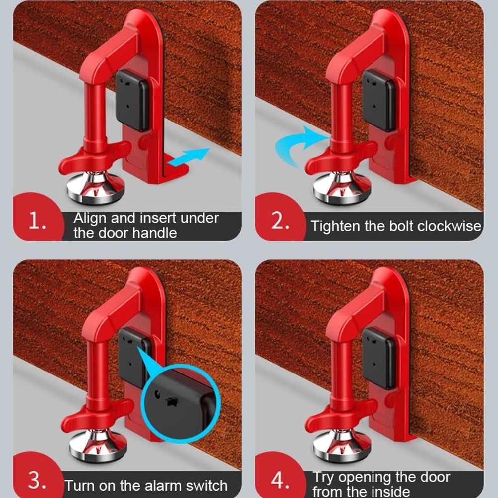 Portable Door Security Device Travel Door Lock Self Defense Door Stopper 5