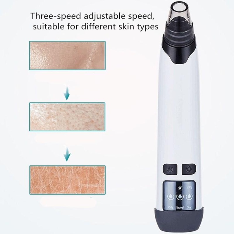 3-in-1 Heated Blackhead Remover with Temperature Sensor & Electric Pore Cleaner