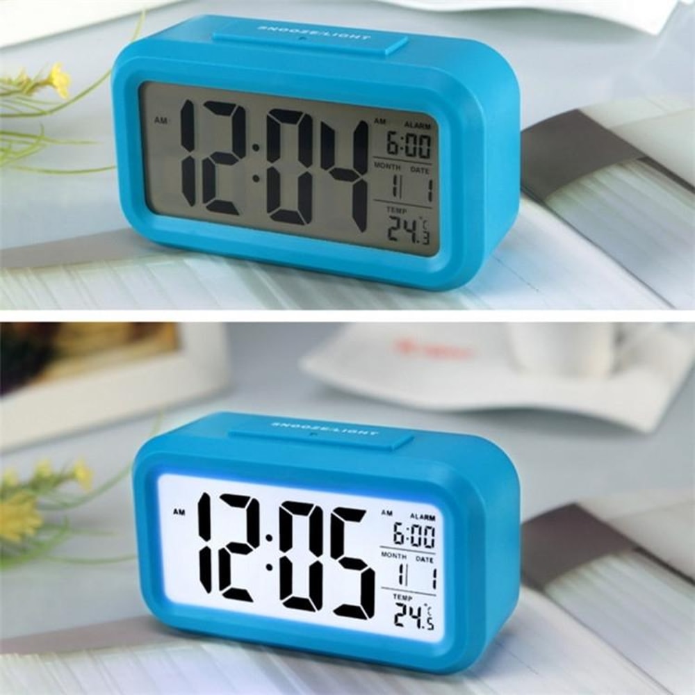 Smart Night Light Digital Alarm Clock With Temperature Display Snooze Function 11