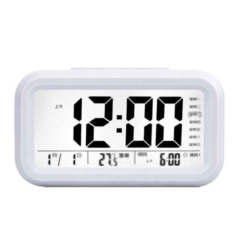 Smart Night Light Digital Alarm Clock with Temperature Display & Snooze Function